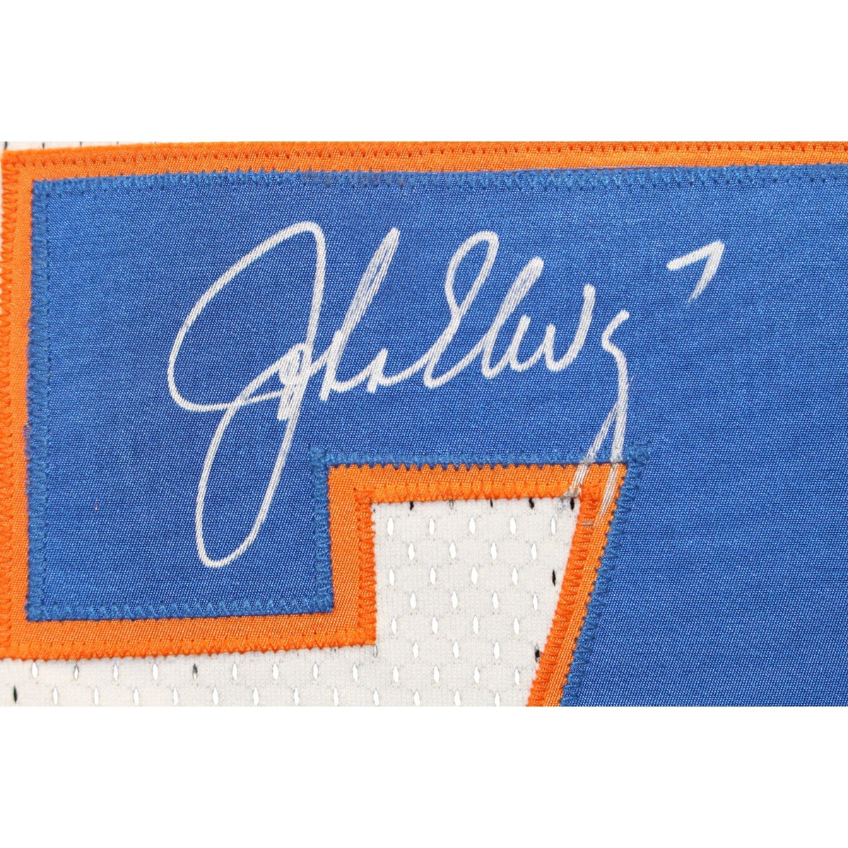 John Elway Autographed Denver Broncos Wilson Sz 46 White Jersey Beckett 52847