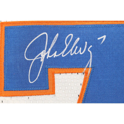 John Elway Autographed Denver Broncos Wilson Sz 46 White Jersey Beckett 52847
