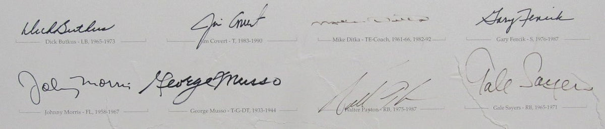 Bears World Championships Multi-Signed (20) Print to Luckman Sayers Butkis 99555