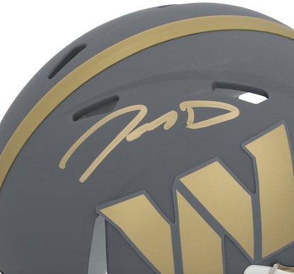 Jayden Daniels Autographed Commanders "Slate" Mini Speed Helmet Fanatics