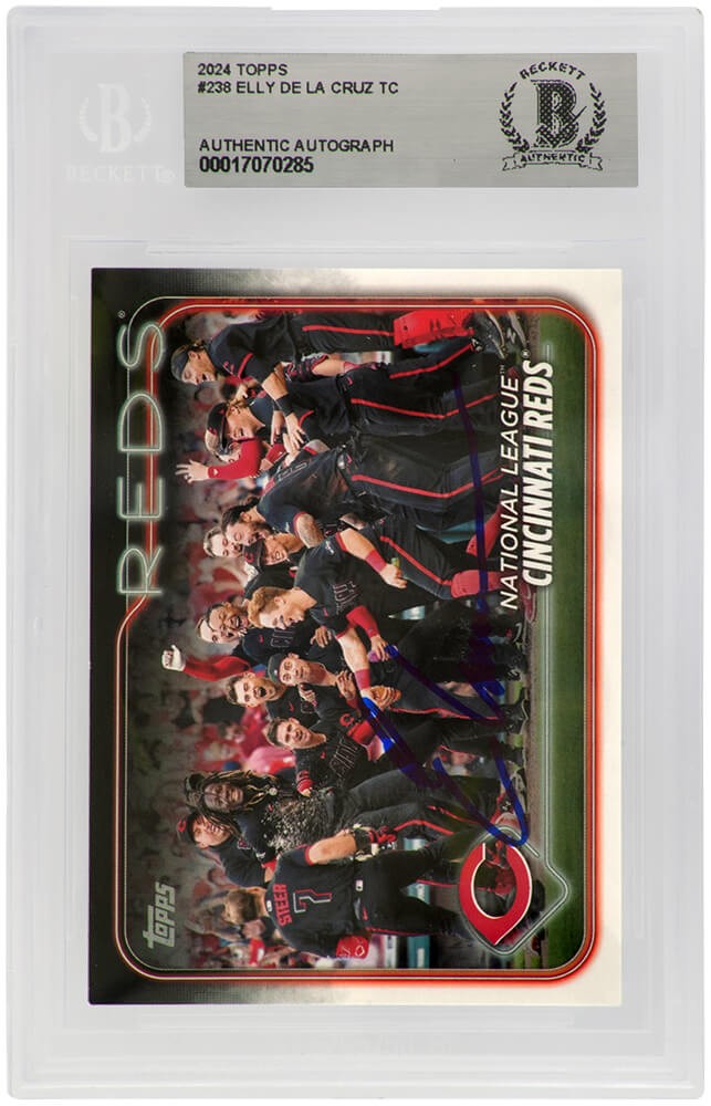 Elly De La Cruz Signed Reds 2024 Topps Rookie Baseball Card #238  (Beckett)