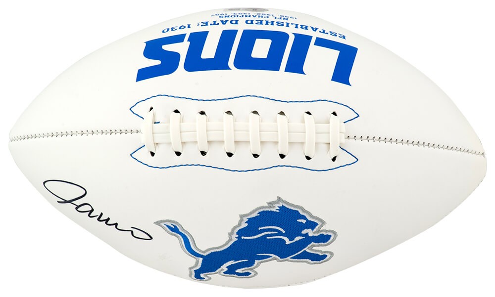 Jameson Williams Signed Detroit Lions Rawlings White Logo Football - (BECKETT...