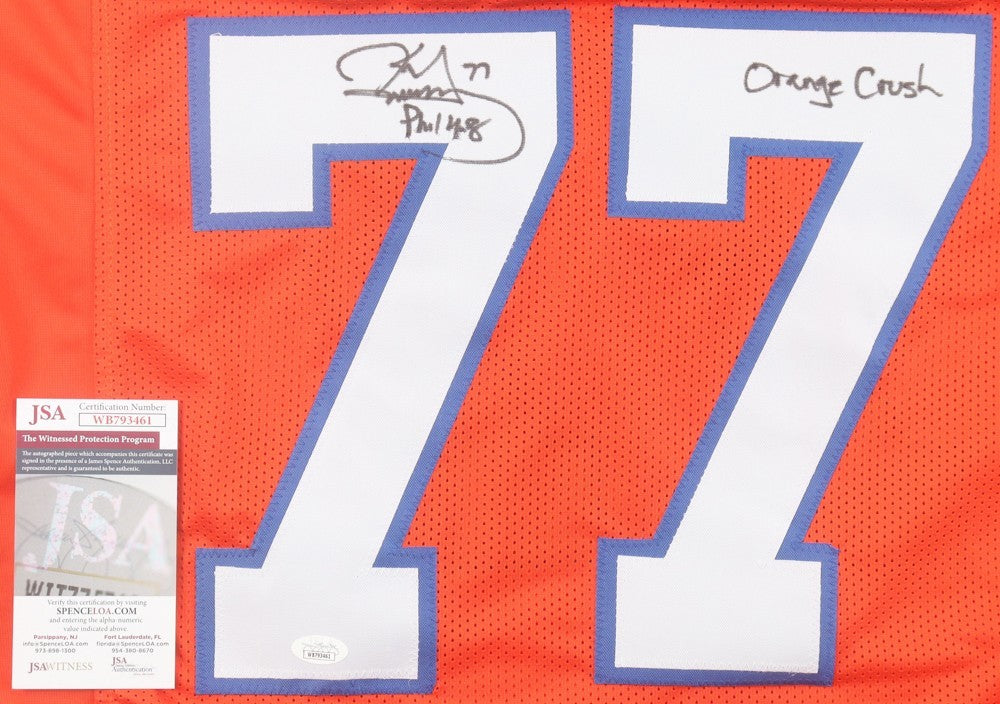 Karl Mecklenburg Signed Denver Broncos Jersey Inscribed "Orange Crush" (JSA COA)