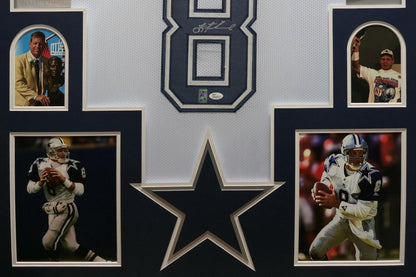 FRAMED DALLAS COWBOYS TROY AIKMAN AUTOGRAPHED SIGNED JERSEY JSA COA