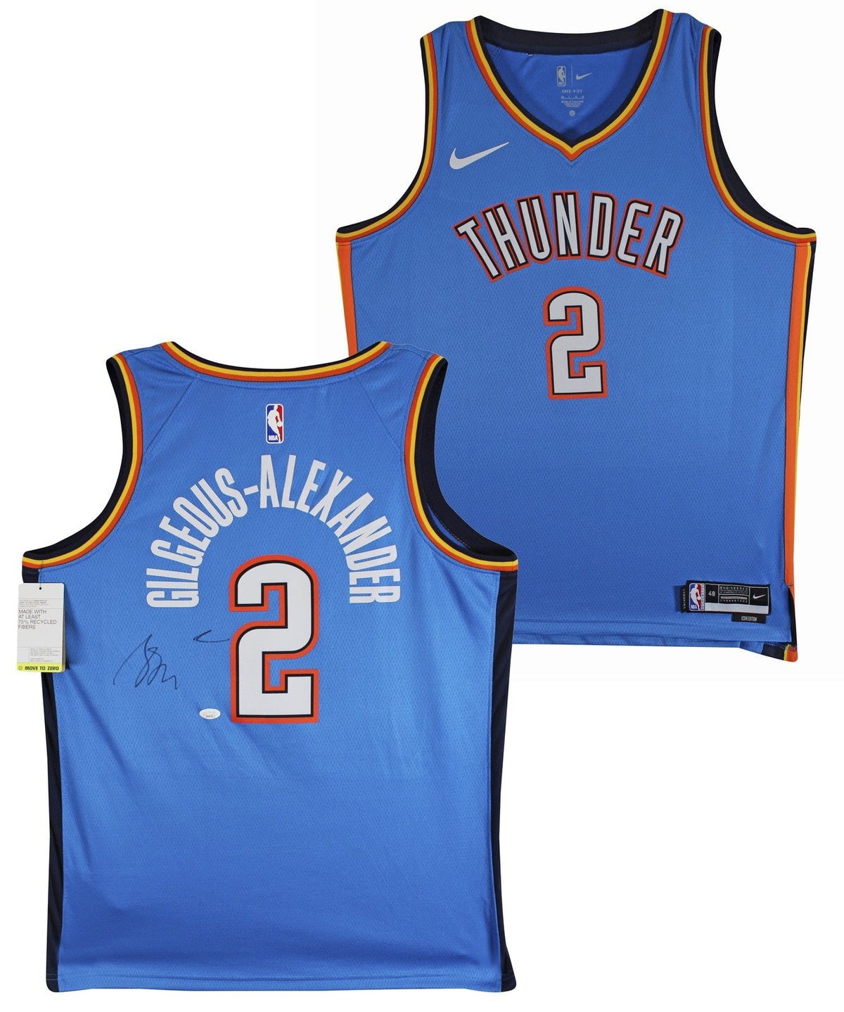 Thunder Shai Gilgeous-Alexander Signed Blue Nike Icon Ed. Jersey JSA #CA49718