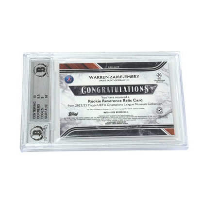 Warren Zaire-Emery Signed 2022 Topps Museum UCL Rookie Relics /199 - BGS 9