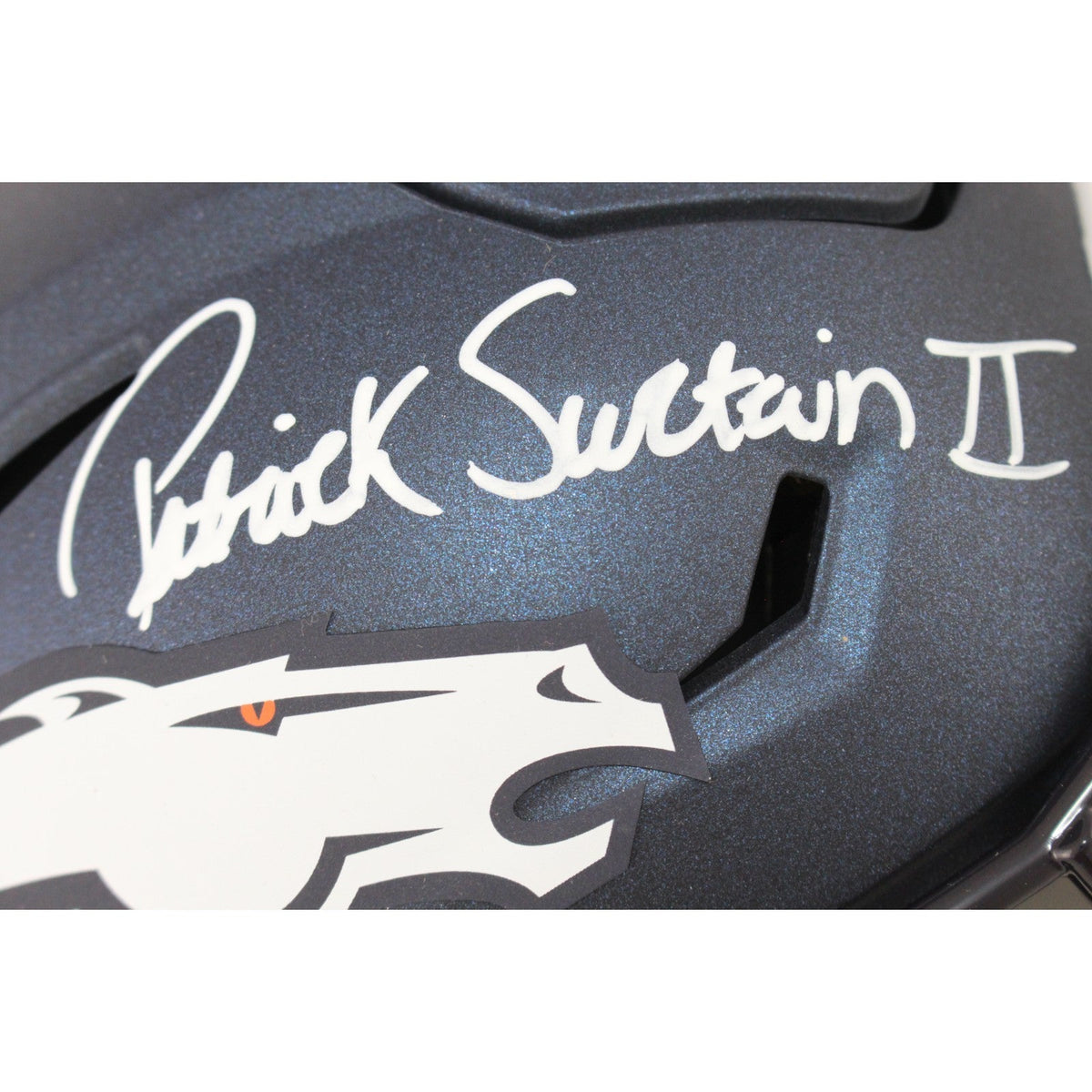 Patrick Surtain Autographed Denver Broncos Midi Helmet Beckett Witness 53158