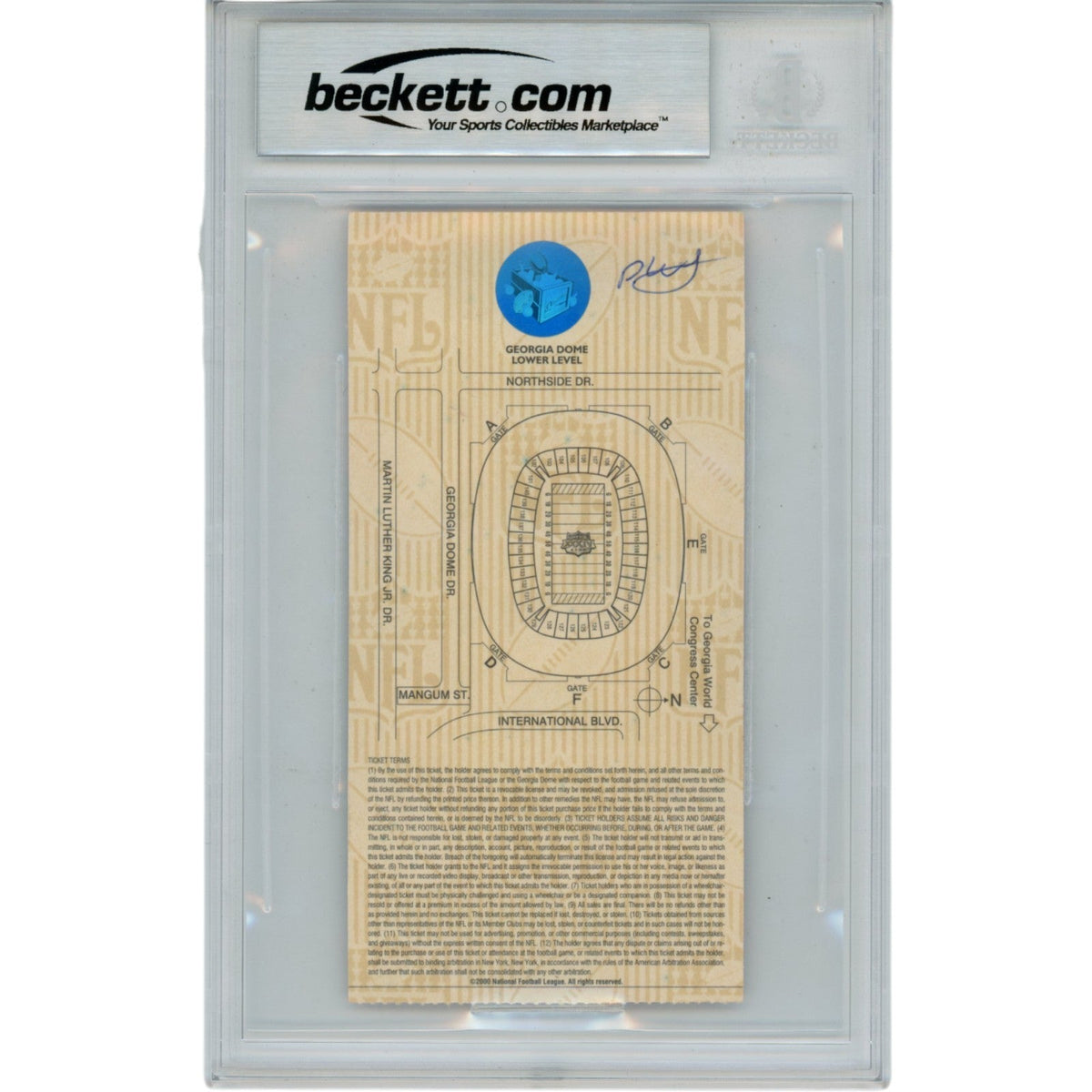 Kurt Warner Autographed St Louis Rams Super Bowl 34 Ticket SB MVP Beckett 50104