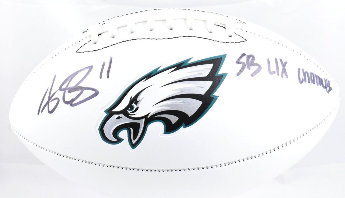 A.J. Brown Autographed Philadelphia Eagles Logo Football SB Champs Beckett W