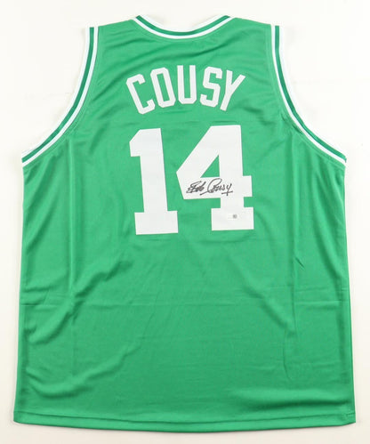 Bob Cousy Signed Boston Celtics Jersey (JSA) 6xNBA Champ /Point Guard 1950-1963