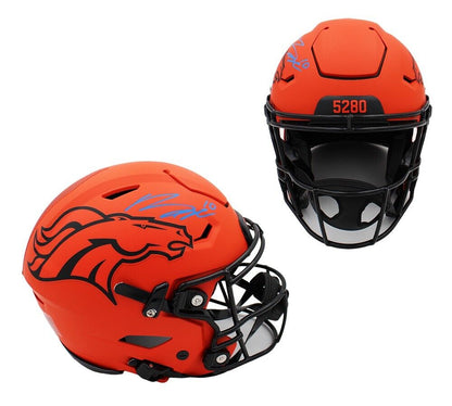 Bo Nix Signed Denver Broncos Speed Flex Authentic Rave NFL Helmet