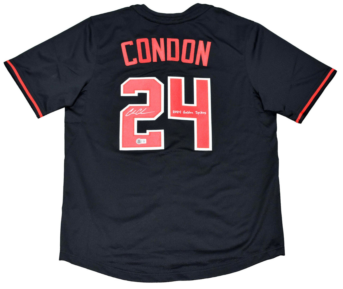 CHARLIE CONDON SIGNED GEORGIA BULLDOGS #24 BLACK NIKE BASEBALL JERSEY BECKETT