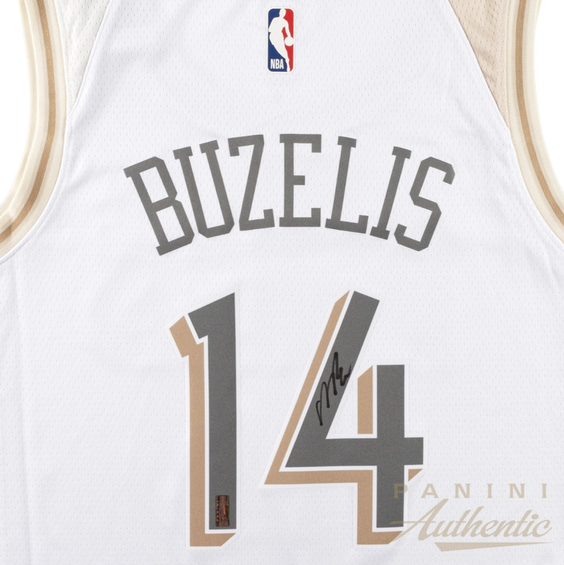 Matas Buzelis Autographed Chicago Bulls White 2025 City Edition Jersey Panini