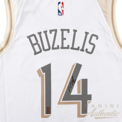 Matas Buzelis Autographed Chicago Bulls White 2025 City Edition Jersey Panini