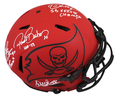 Alstott, Barber, Sapp & Brooks Signed Rave F/S Speed Proline Helmet W/ Case BAS