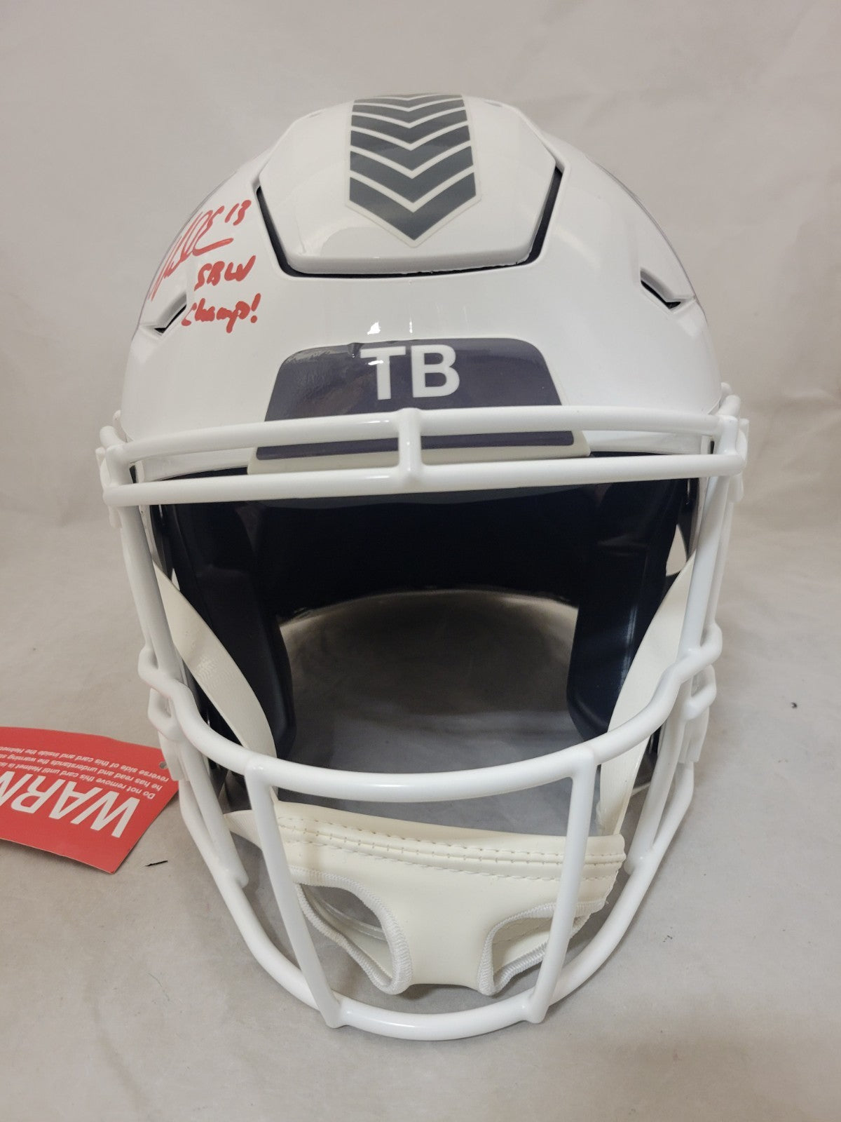 TOM BRADY & MIKE EVANS "SB CHAMPS" SIGNED BUCCANEERS STS3 SPEEDFLEX HELMET