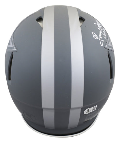 Cowboys Staubach, Dorsett & Pearson Signed Slate F/S Speed Proline Helmet BAS W