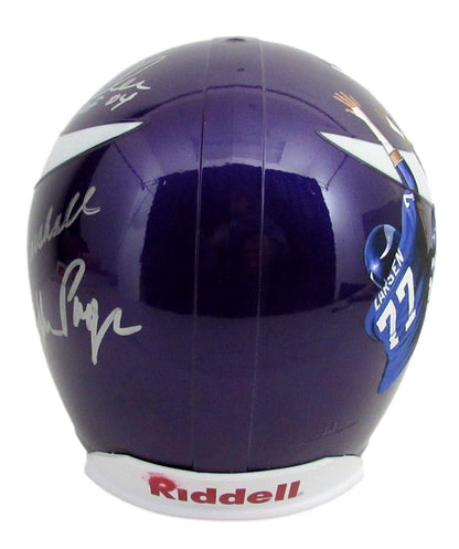 Eller/Page/Marshall/Larsen Signed/Auto Full Size Replica Helmet Vikings JSA