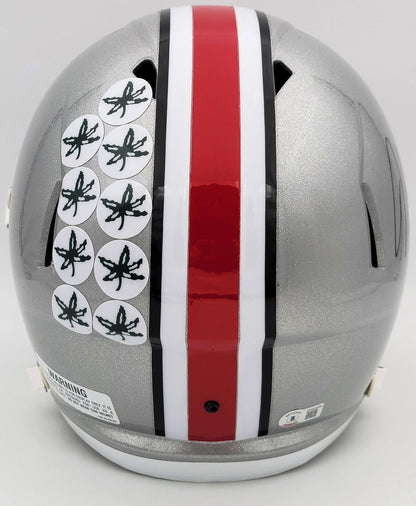JAXON SMITH-NJIGBA AUTOGRAPHED OHIO STATE SILVER FULL SIZE HELMET BECKETT 203465