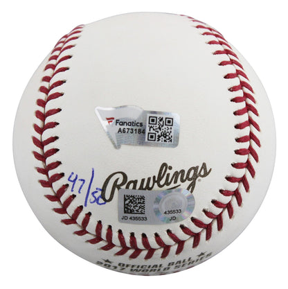 Astros George Springer "4x Insc" Signed 2017 WS Oml LE #47/50 Baseball Fanatics