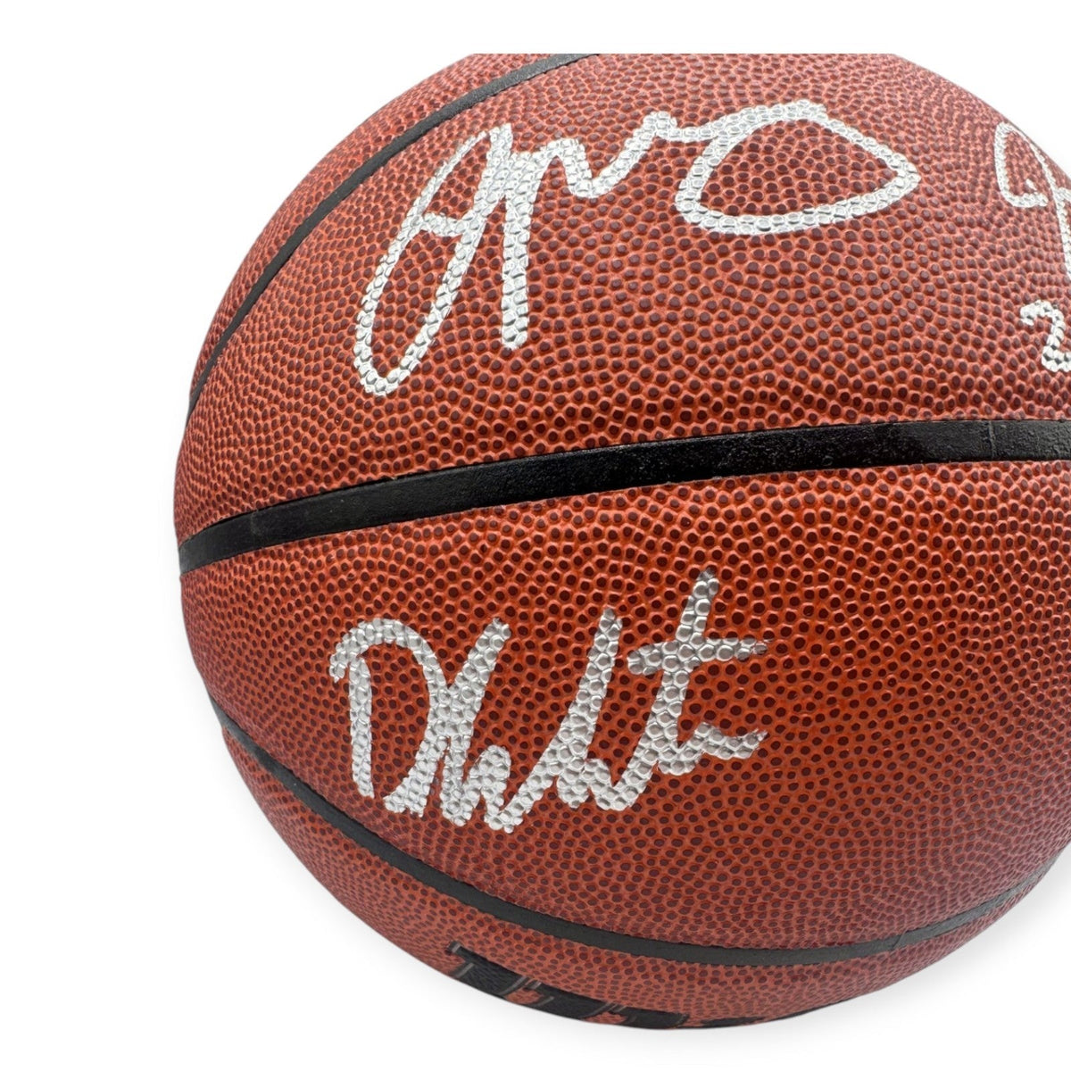 Jayson Tatum, White & Holiday Autographed Basketball 2024 Olympic Gold Inscribed