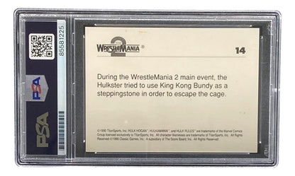 Hulk Hogan Signed 1990 Classic WWF Wrestlemania #14 Trading Card PSA