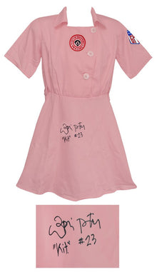 Lori Petty Signed Rockford Peaches Pink Costume Baseball Jersey w/Kit - (SS COA)