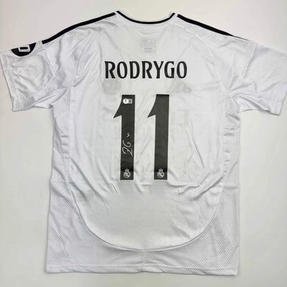 Autographed/Signed Rodrygo Silva de Goes Real Madrid White Jersey Beckett COA