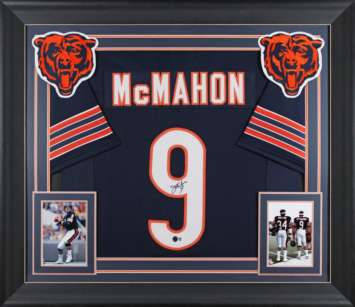Jim McMahon Authentic Signed Navy Blue Pro Style Framed Jersey BAS Witnessed