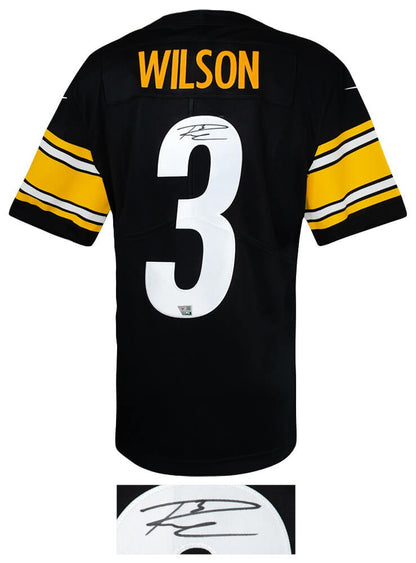 Russell Wilson Signed Steelers Nike Black Replica Football Jersey (FANATICS COA)