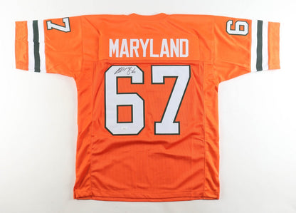 Russell Maryland Signed Miami Hurricanes Jersey (JSA COA) 2xNational Champion