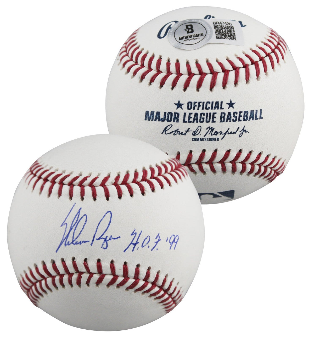 Rangers Nolan Ryan "HOF 99" Authentic Signed Manfred Oml Baseball W/ Case BAS