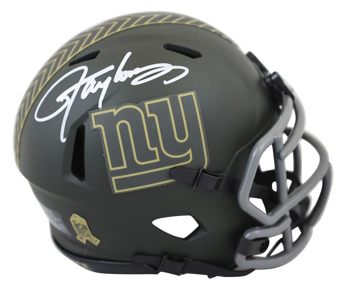 Giants Lawrence Taylor Signed STS IV Speed Mini Helmet W/ Case BAS Witnessed