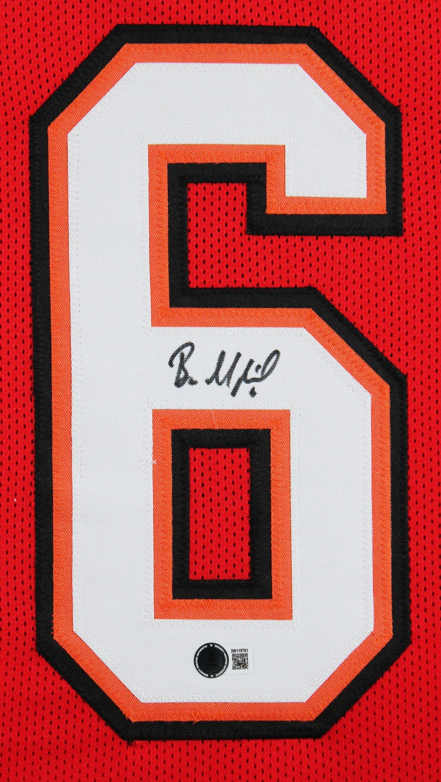Baker Mayfield Authentic Signed Red Pro Style Framed Jersey BAS Witnessed