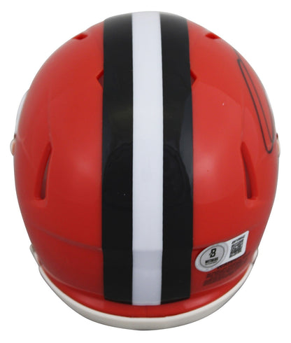 Browns Quinshon Judkins Authentic Signed Speed Mini Helmet W/ Case BAS Witnessed