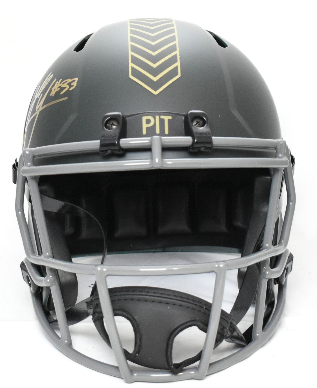 Jack Sawyer Autographed Steelers F/S Salute 2025 Speed Helmet-Beckett W Hologram