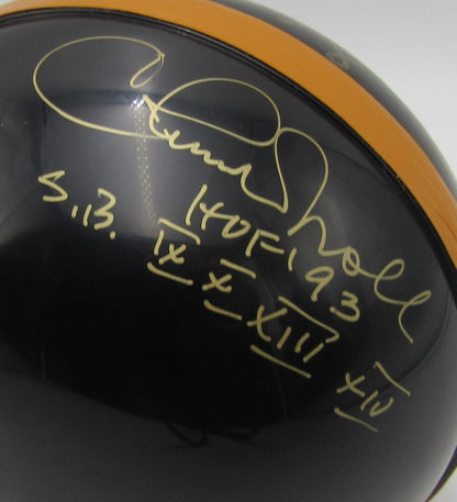 Chuck Noll/Ernie Stautner HOF Steelers Auto/Signed Mini Helmet JSA 201579