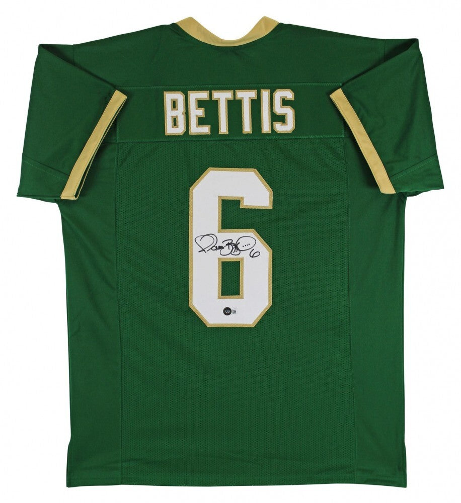 Jerome Bettis Signed Notre Dame Fighting Irish Green Jersey (Beckett) R.B.