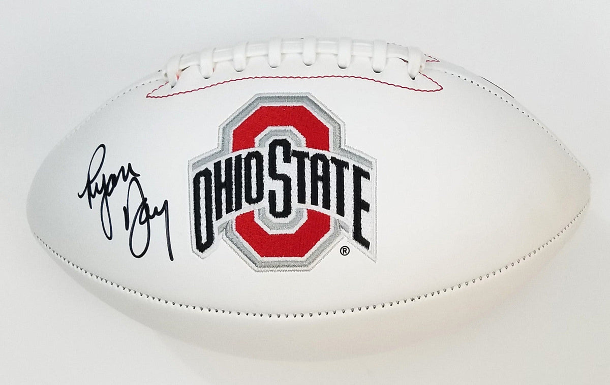 Ryan Day Autographed Ohio State Buckeyes Logo Football Beckett Witnessed