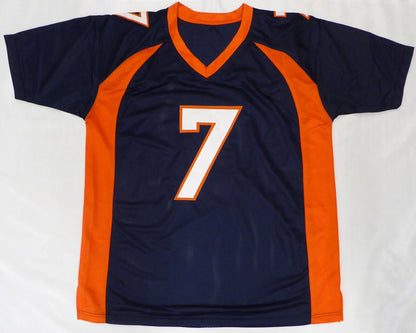 Denver Broncos John Elway Autographed Signed Blue Jersey Beckett BAS QR #W150732