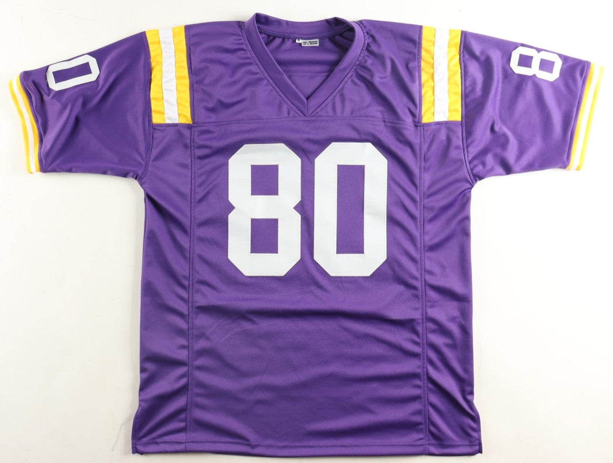Dwayne Bowe Signed LSU Tigers Career Highlight Stat Jersey (JSA) Chiefs All Pro