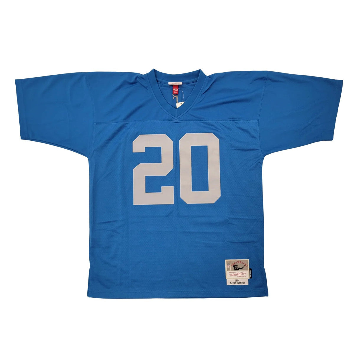 Barry Sanders Signed Detroit Lions 1994 Mitchell & Ness T/B Blue Jersey Beckett