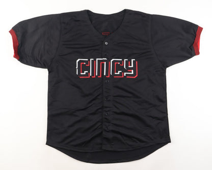 Spencer Steer Signed Cincinnati Reds Black City Connect Jersey (Playball Ink)