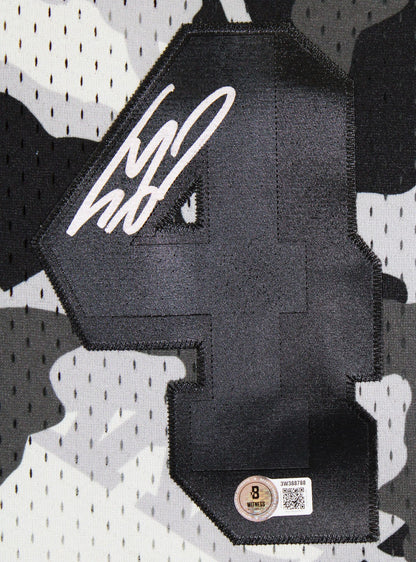 Lakers Shaquille O'Neal Signed Alt Camo M&N 96-97 HWC Swingman Framed Jersey BAS