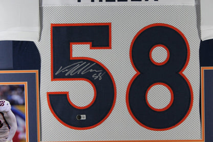 Von Miller Autographed Pro Style White XL Framed Jersey 35x43 Beckett 51230