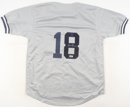 Don Larsen Signed Yankees Jersey (Beckett)Pitched Perfect Game 1956 World Series