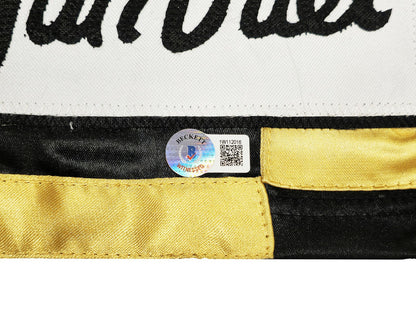 Floyd Mayweather Jr. Autographed Signed Black & Gold Boxing Trunks Beckett Wit