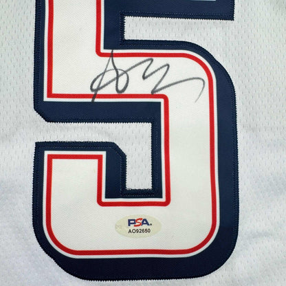 Autographed/Signed Anthony Edwards United States USA White Jersey PSA COA