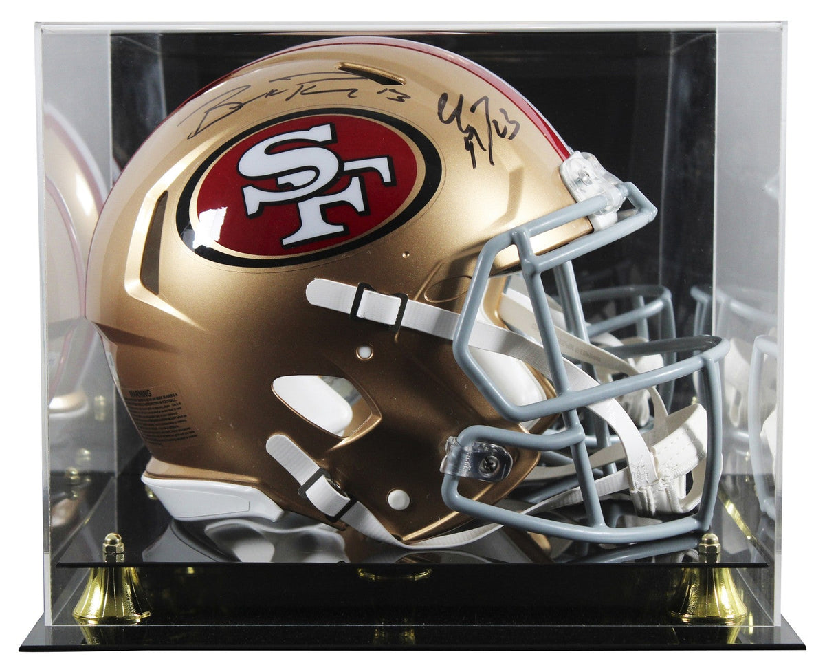 Christian McCaffrey & Brock Purdy Signed F/S Speed Proline Helmet W/ Case Fan
