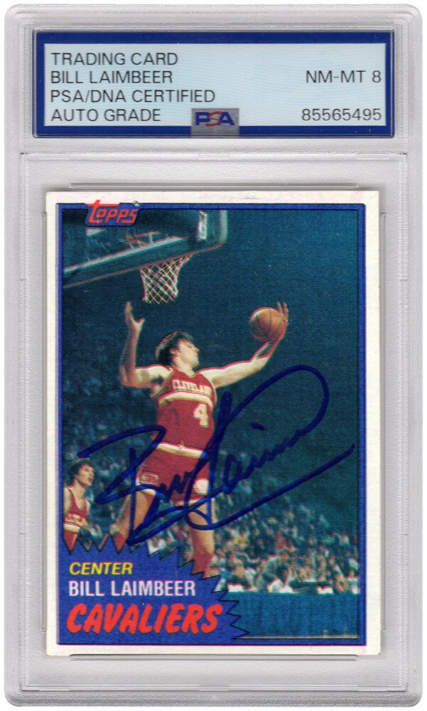 Bill Laimbeer Signed Cavaliers 1981 Topps RC Basketball Card #74W (PSA / Auto 8)